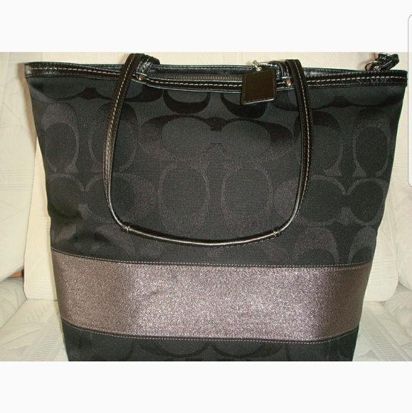 Coach Handbags - Coach Signature Legacy Stripe Tote Bag